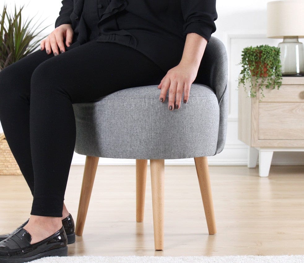 Asir Taburet tapitat cu stofa, Corvile Gri, l48xA48xH64 cm