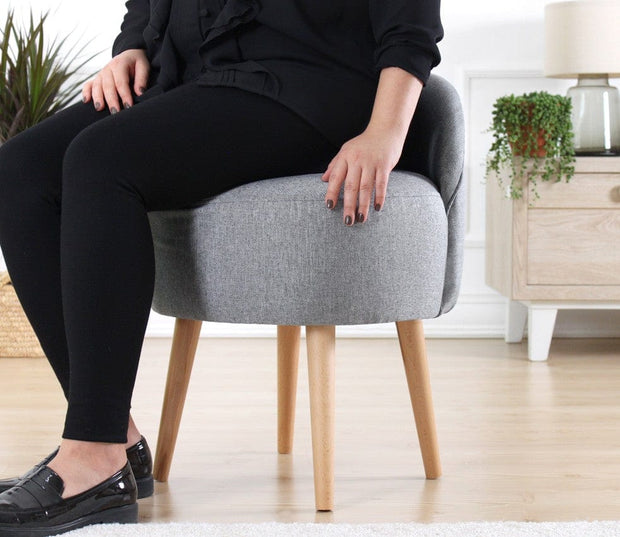 Asir Taburet tapitat cu stofa, Corvile Gri, l48xA48xH64 cm