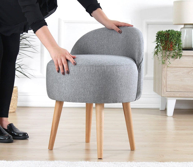 Asir Taburet tapitat cu stofa, Corvile Gri, l48xA48xH64 cm