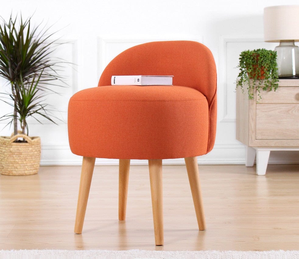 Asir Taburet tapitat cu stofa, Corvile Portocaliu, l48xA48xH64 cm