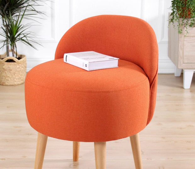 Asir Taburet tapitat cu stofa, Corvile Portocaliu, l48xA48xH64 cm