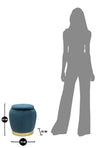 Mauro Ferretti Taburet tapitat cu stofa, cu spatiu de depozitare, Paris Velvet Teal, Ø43xH43 cm