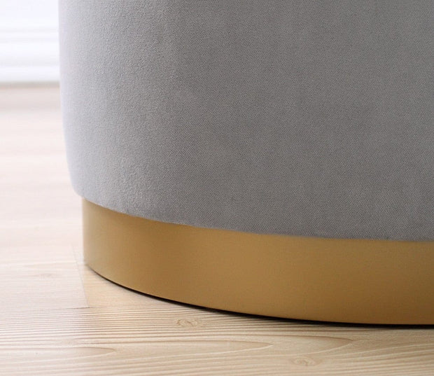 Asir Taburet tapitat cu stofa, Dover Gri deschis, Ø40xH70 cm