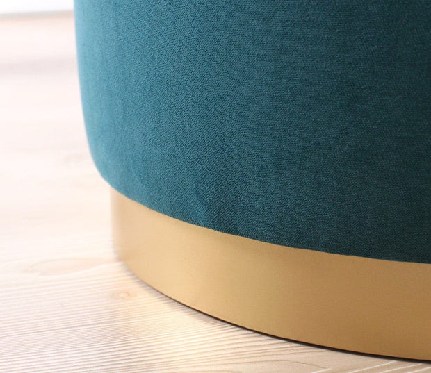 Asir Taburet tapitat cu stofa, Dover Petrol, Ø40xH70 cm