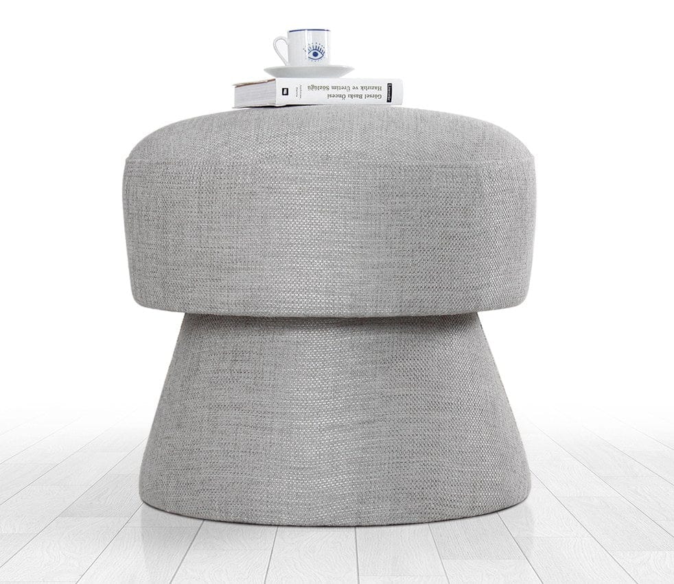 Asir Taburet tapitat cu stofa, Endor Gri deschis, Ø48xH45 cm