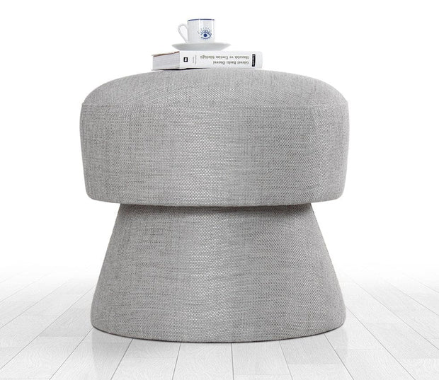 Asir Taburet tapitat cu stofa, Endor Gri deschis, Ø48xH45 cm