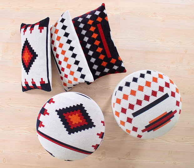 Taburet tapitat cu stofa, Farm Multicolor, Ø46xH42 cm (5)