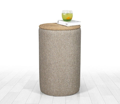 Asir Taburet tapitat cu stofa, Filika Bej, Ø31xH52 cm