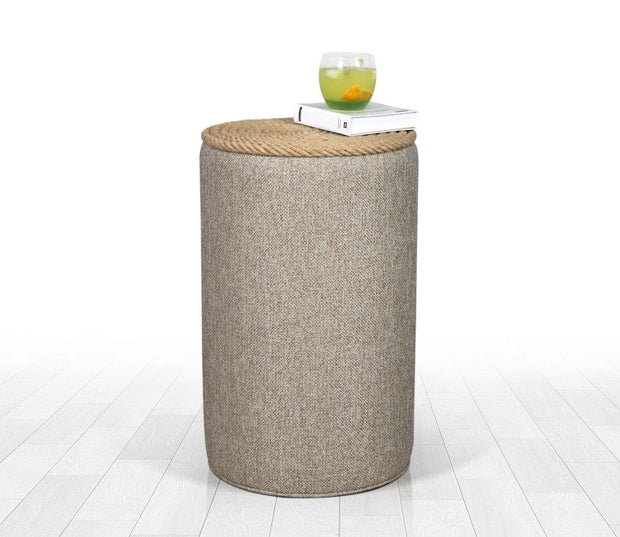 Asir Taburet tapitat cu stofa, Filika Bej, Ø31xH52 cm