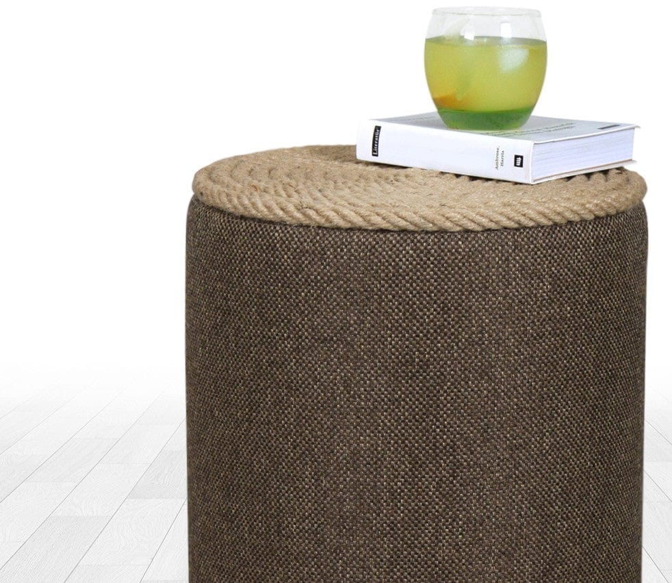 Asir Taburet tapitat cu stofa, Filika Cappuccino, Ø31xH52 cm