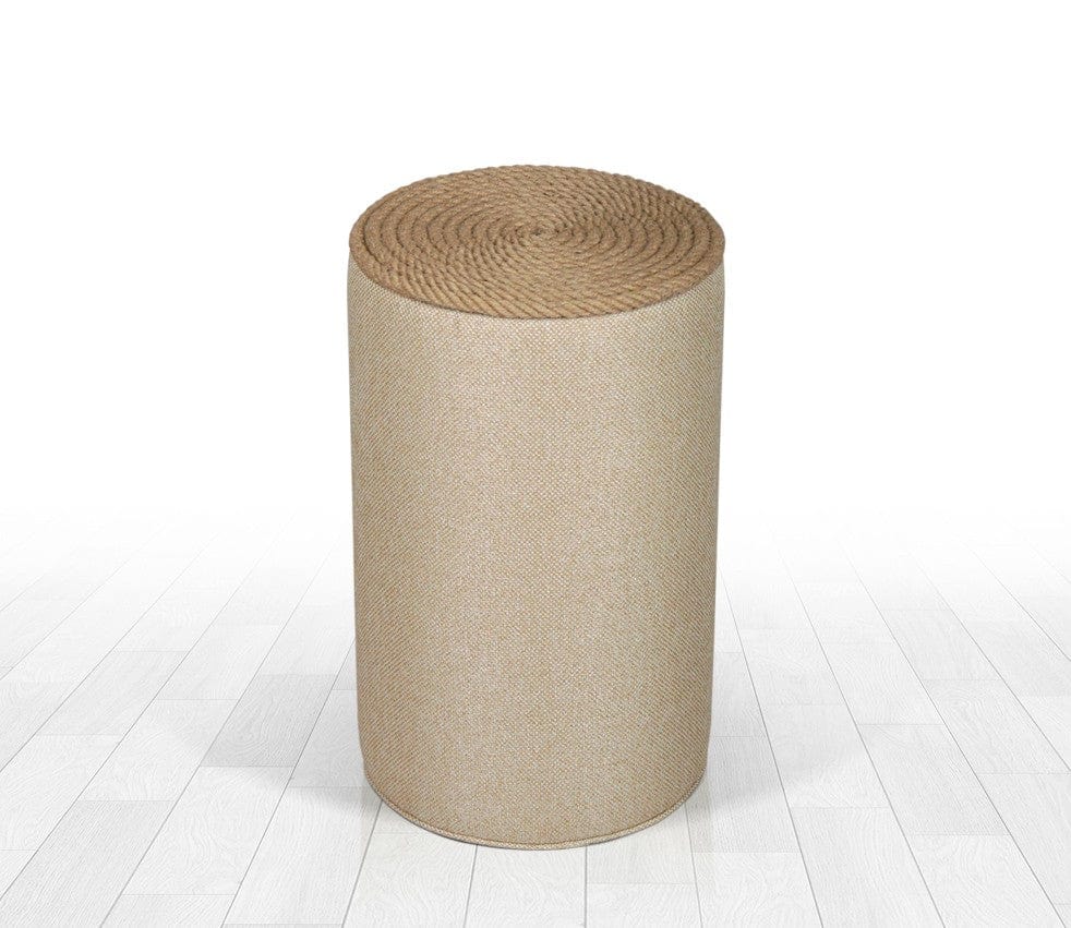 Asir Taburet tapitat cu stofa, Filika Crem, Ø31xH52 cm