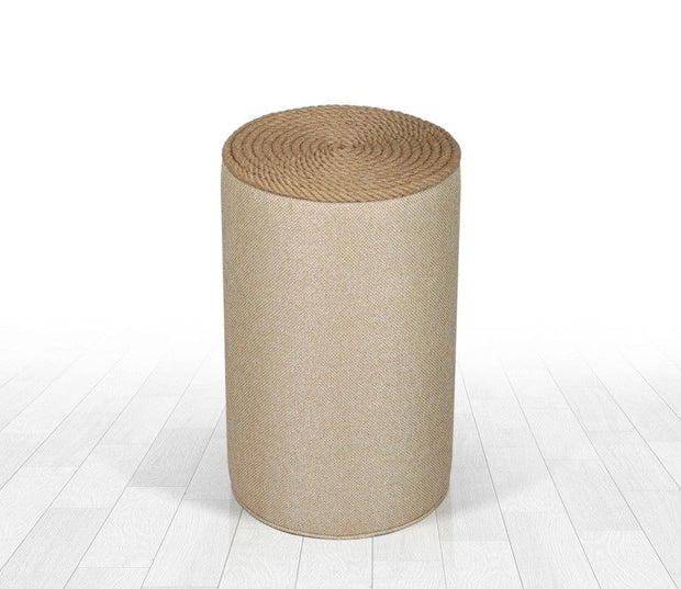 Asir Taburet tapitat cu stofa, Filika Crem, Ø31xH52 cm