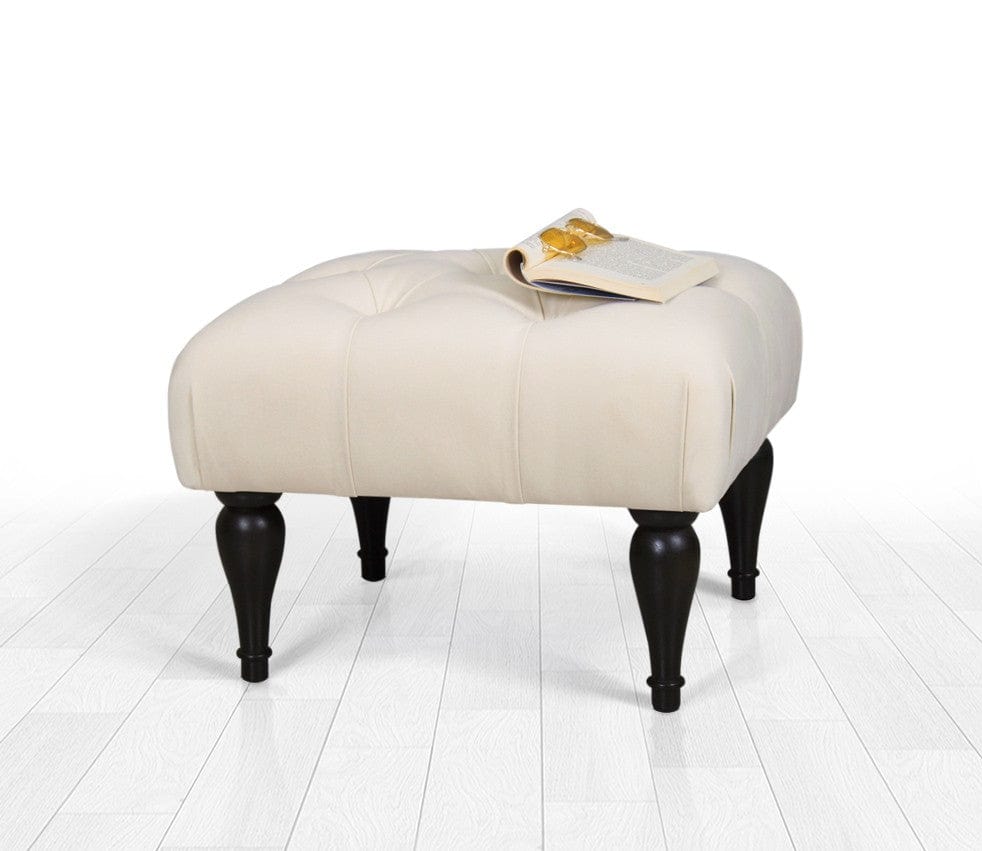 Asir Taburet tapitat cu stofa, Floral Crem, l51xA46xH36 cm