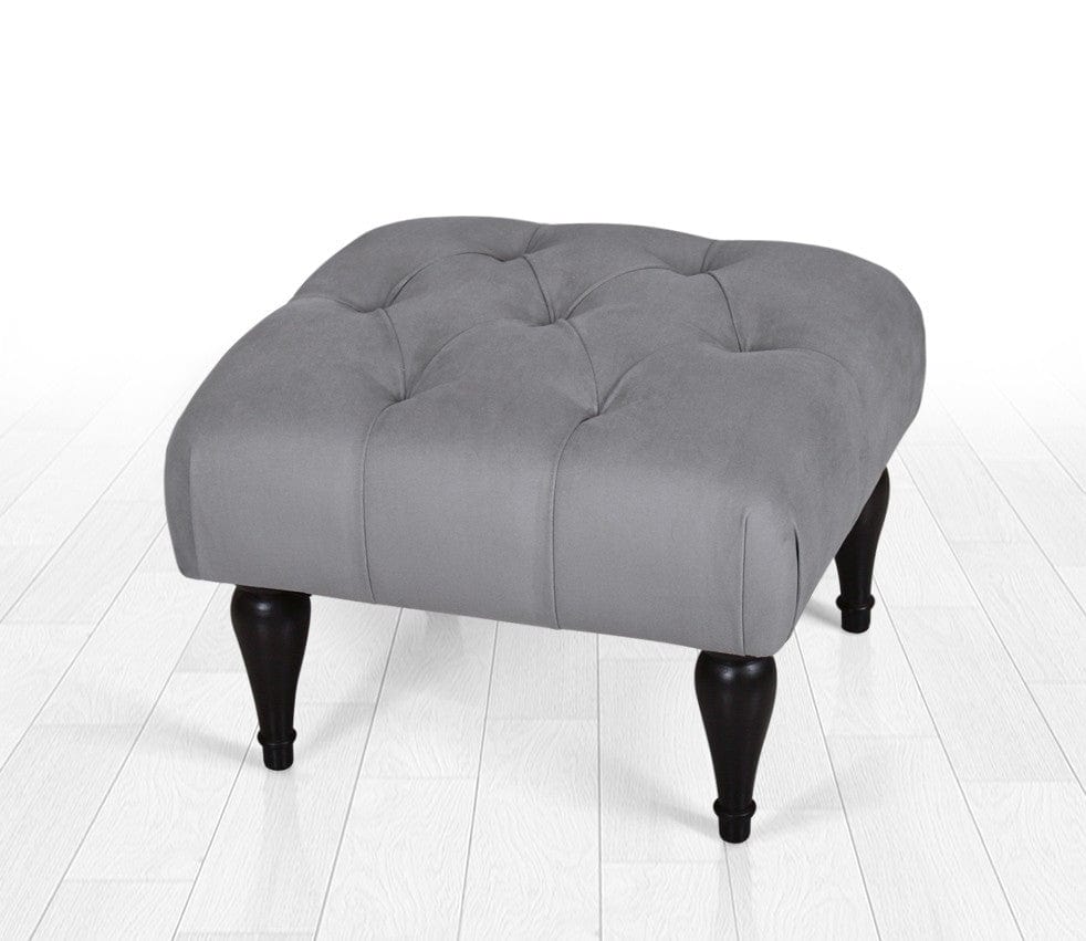 Asir Taburet tapitat cu stofa, Floral Gri, l51xA46xH36 cm