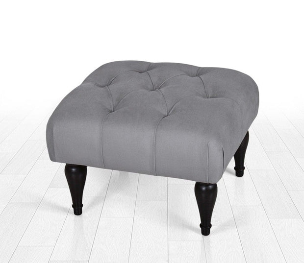 Asir Taburet tapitat cu stofa, Floral Gri, l51xA46xH36 cm