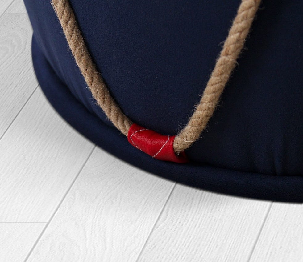 Asir Taburet tapitat cu stofa, Fora I Bleumarin, Ø42xH44 cm