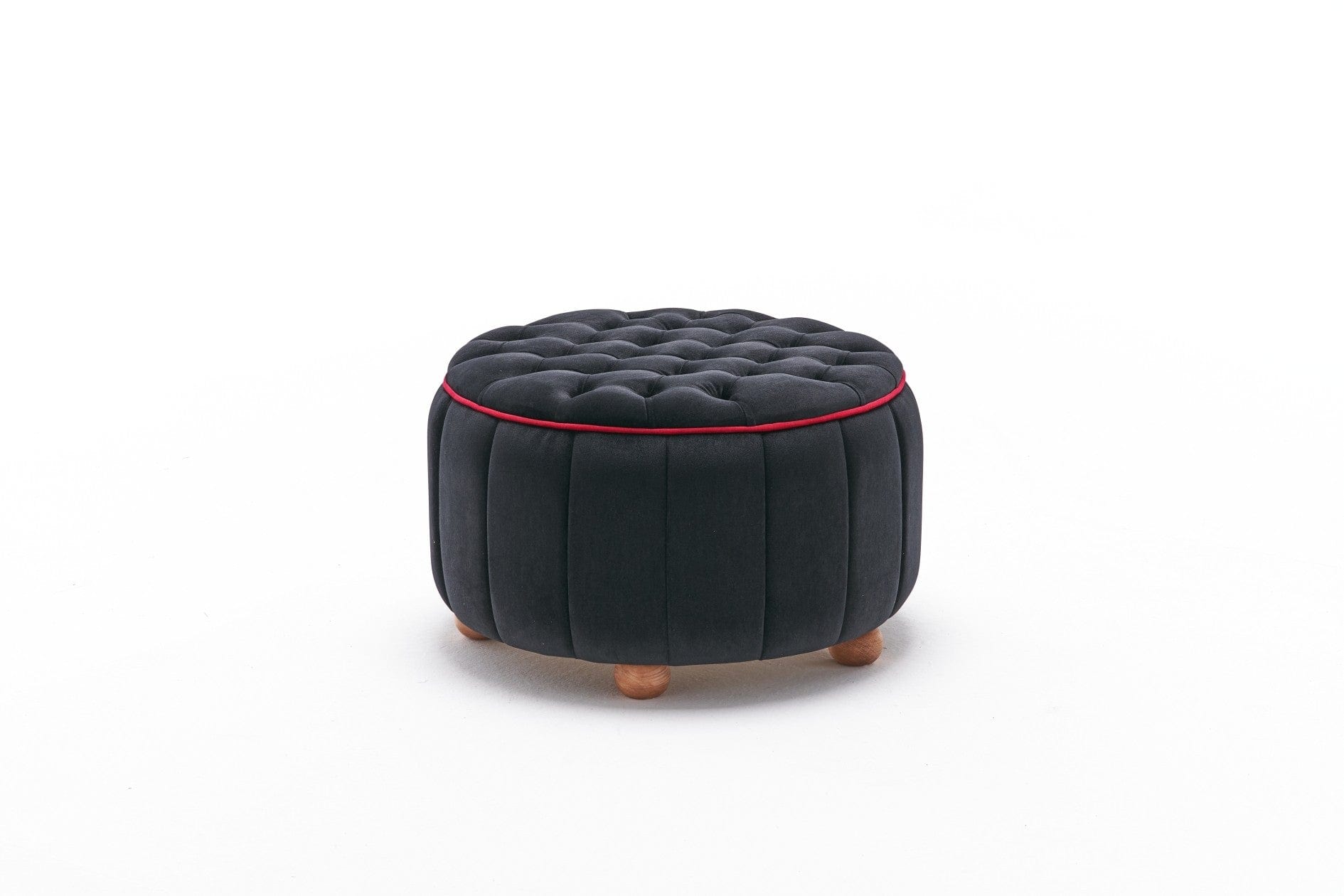 Asir Taburet tapitat cu stofa, Jasmin Antracit, Ø65xH42 cm