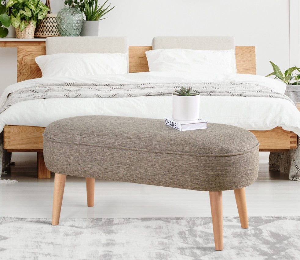 Asir Taburet tapitat cu stofa, Lednok Cappuccino, l100xA40xH47 cm