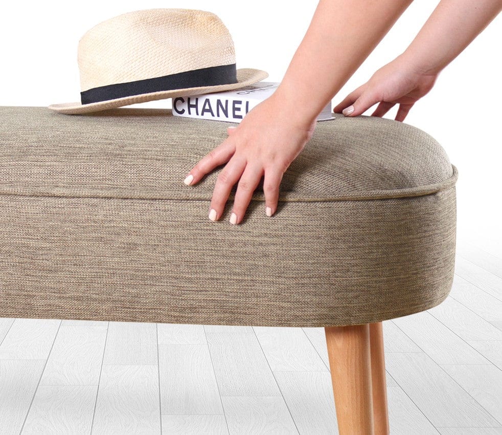 Asir Taburet tapitat cu stofa, Lednok Cappuccino, l100xA40xH47 cm