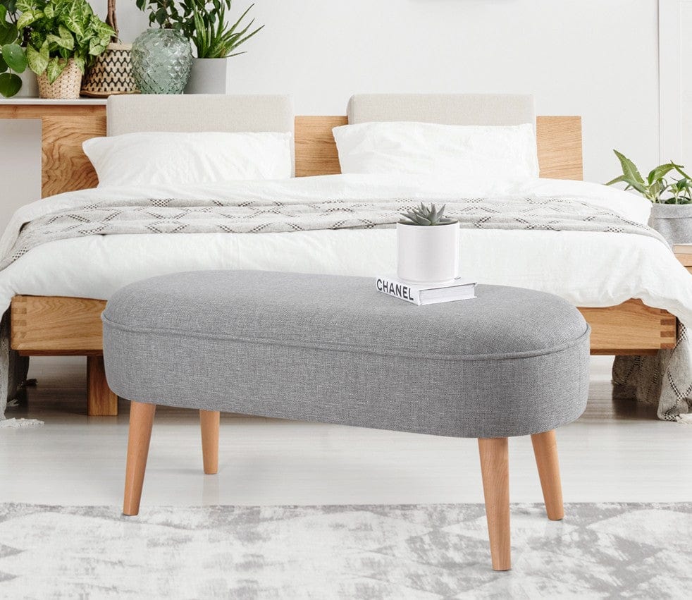 Asir Taburet tapitat cu stofa, Lednok Gri, l100xA40xH47 cm