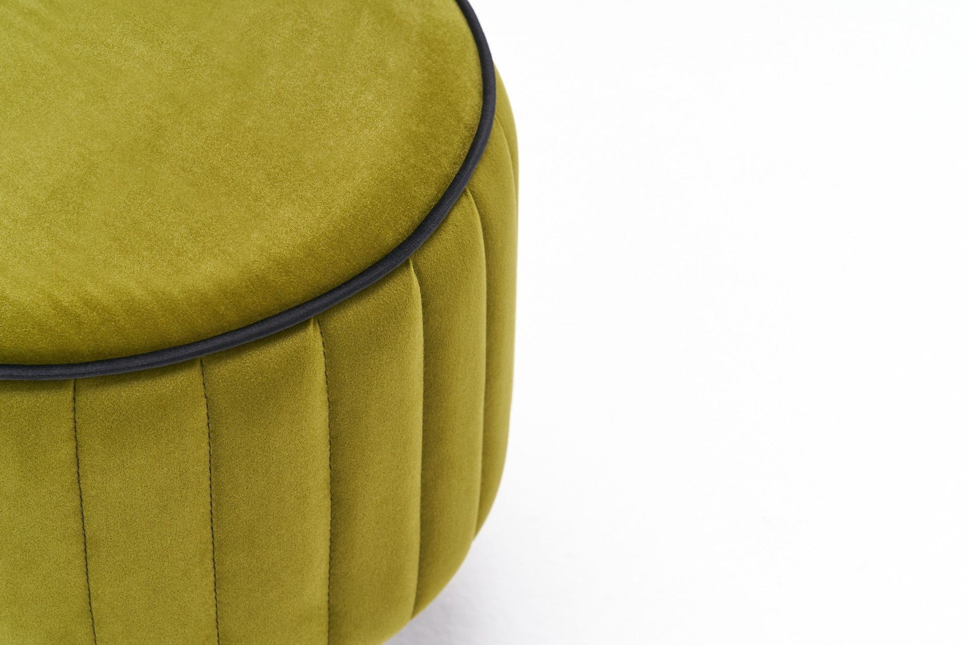 Asir Taburet tapitat cu stofa, Lindy Verde Olive, Ø40xH40 cm