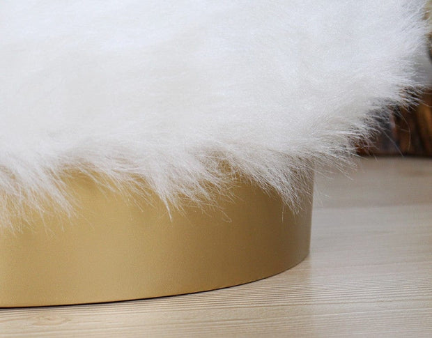 Asir Taburet tapitat cu stofa, Lovett Alb, Ø40xH45 cm