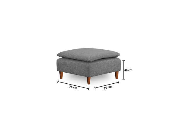 Asir Taburet tapitat cu stofa, Lungo Gri deschis, l75xA75xH46 cm