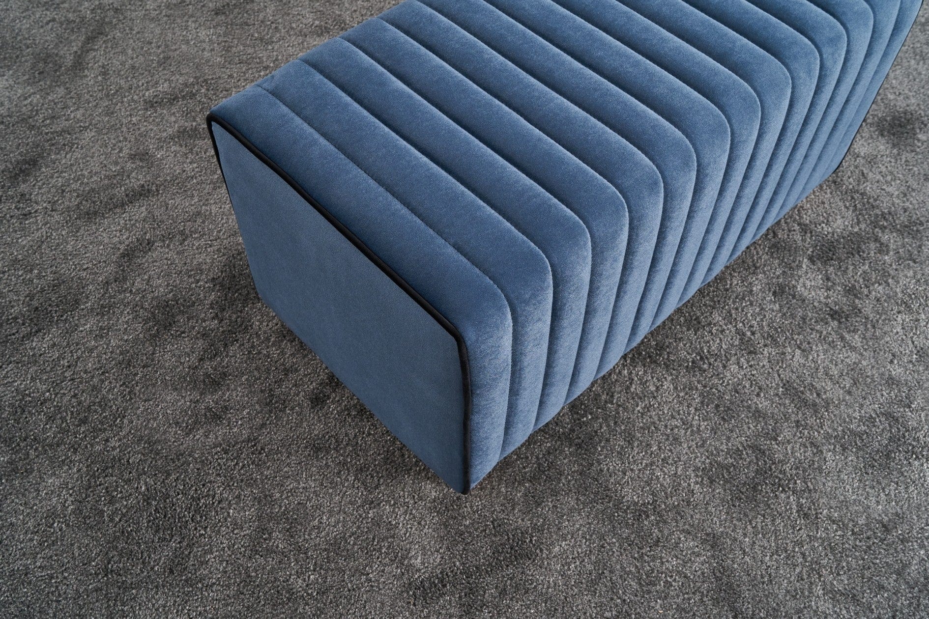 Asir Taburet tapitat cu stofa, Mabel Albastru, l80xA40xH40 cm