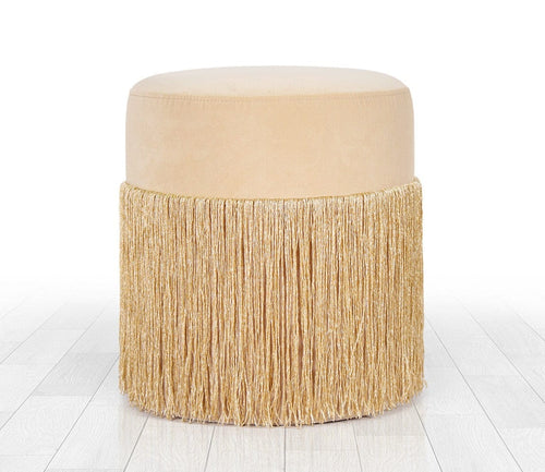 Asir Taburet tapitat cu stofa, Merkür Auriu, Ø45xH40 cm