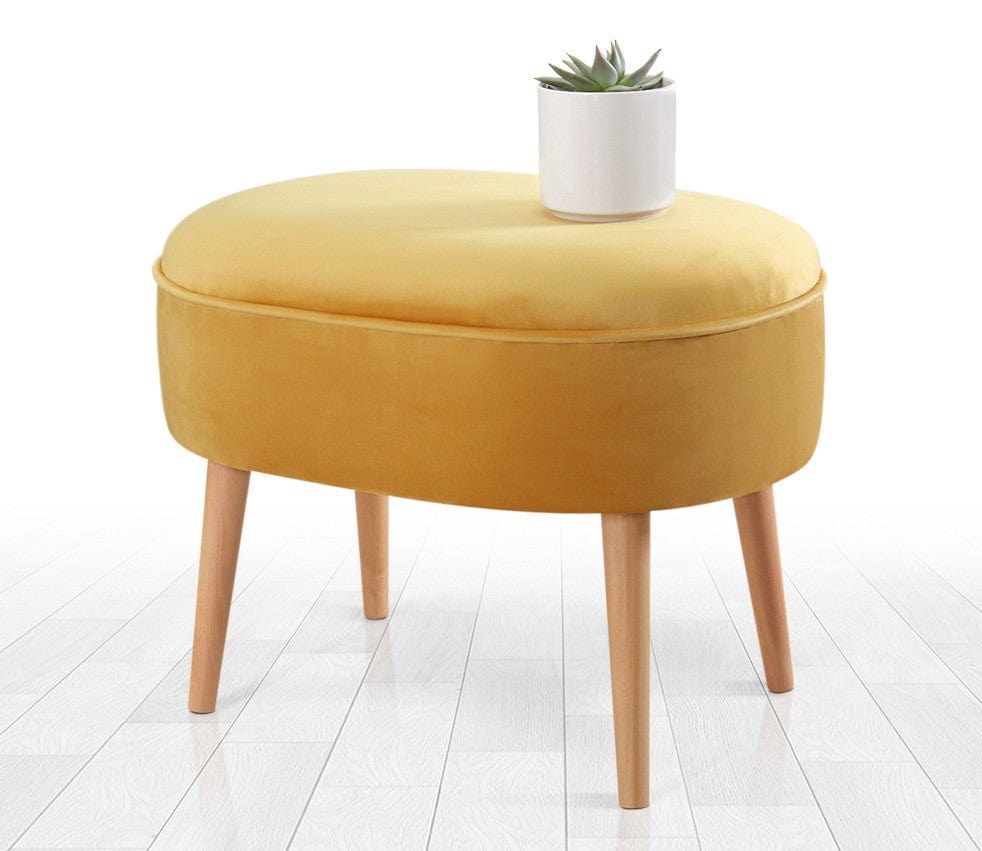 Asir Taburet tapitat cu stofa, Moile Galben, l63xA44xH47 cm