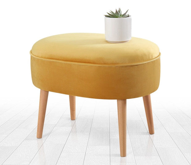 Asir Taburet tapitat cu stofa, Moile Galben, l63xA44xH47 cm