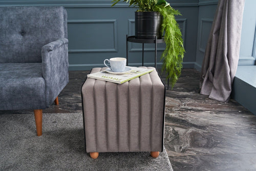 Asir Taburet tapitat cu stofa, Mona Gri, l40xA40xH40 cm