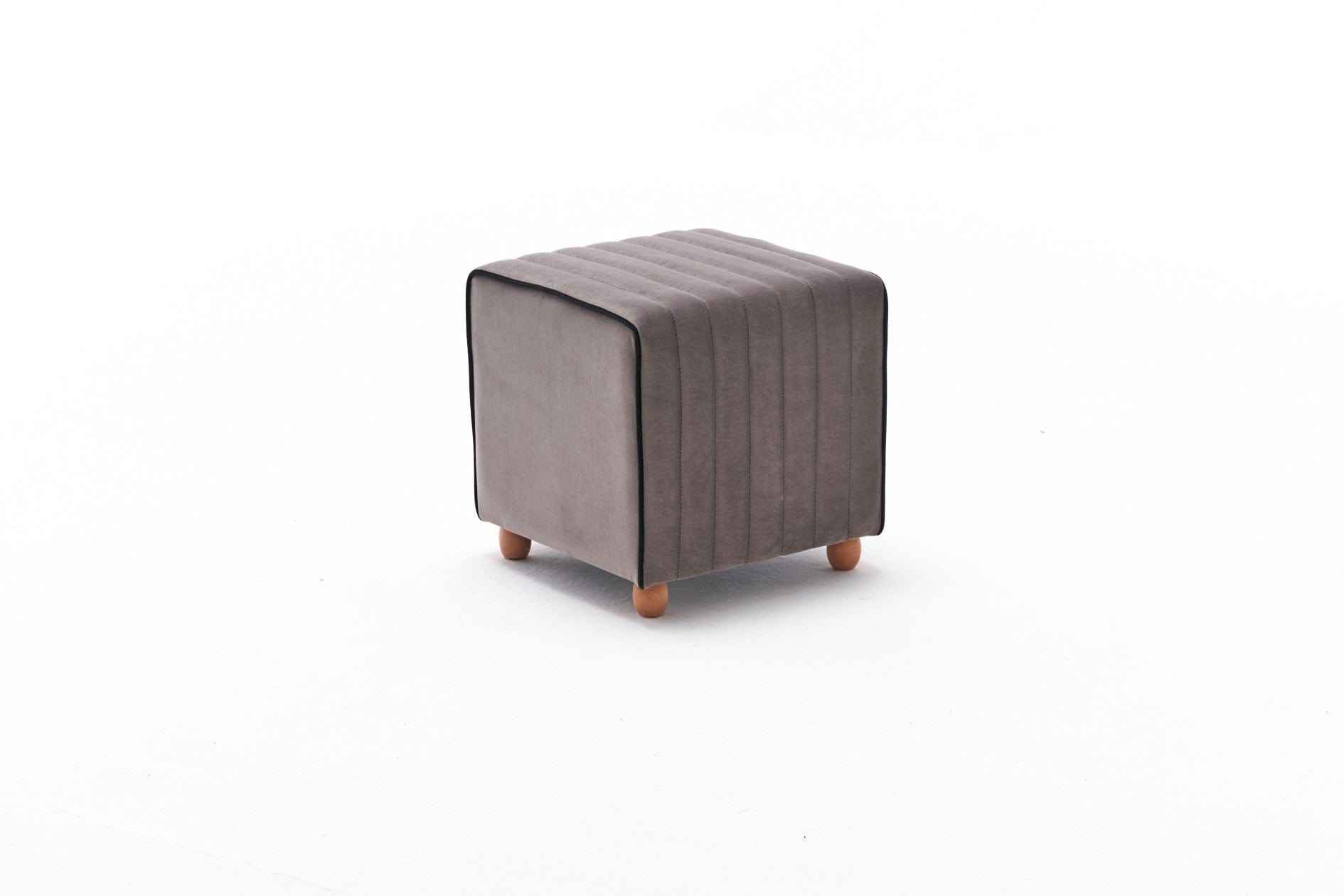 Asir Taburet tapitat cu stofa, Mona Gri, l40xA40xH40 cm