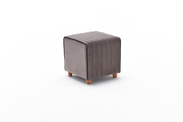 Asir Taburet tapitat cu stofa, Mona Gri, l40xA40xH40 cm