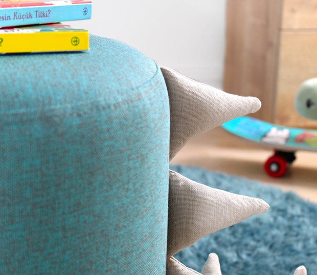 Asir Taburet tapitat cu stofa, Moouv Albastru, Ø37xH38 cm