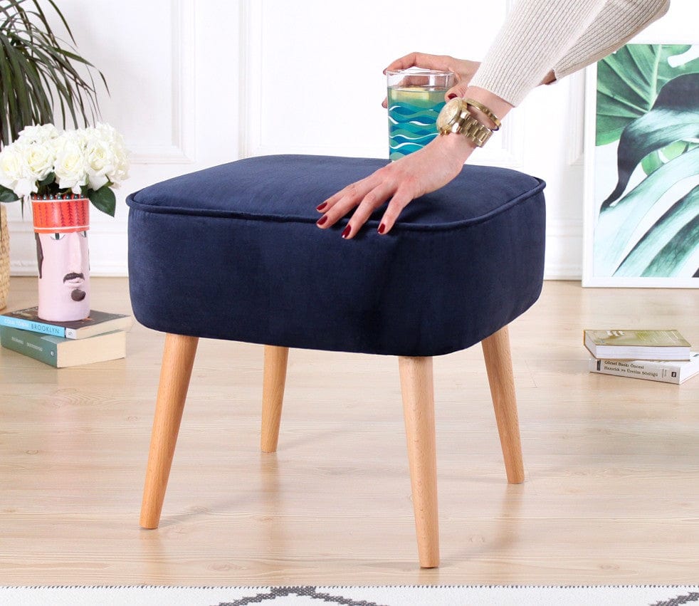 Asir Taburet tapitat cu stofa, Moouv Bleumarin, l45xA45xH43 cm