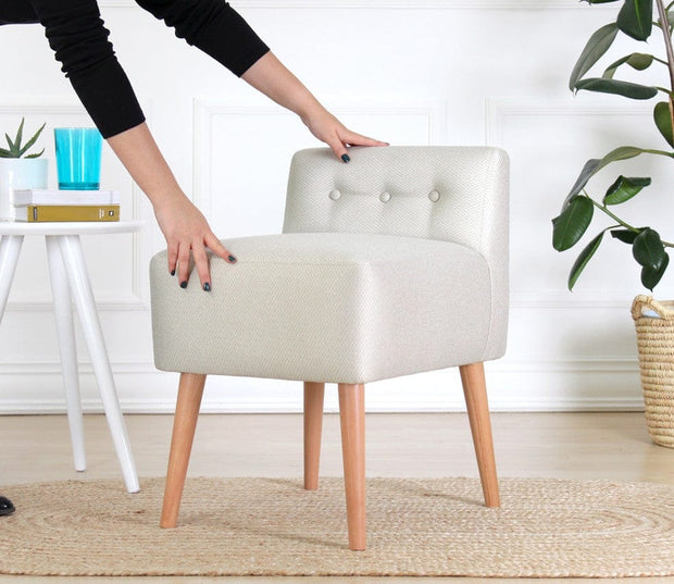 Asir Taburet tapitat cu stofa, Moouv Crem, l43xA43xH45 cm