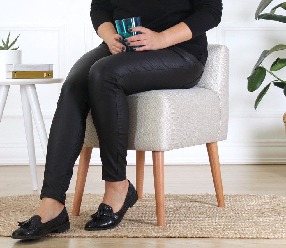 Asir Taburet tapitat cu stofa, Moouv Crem, l43xA43xH45 cm