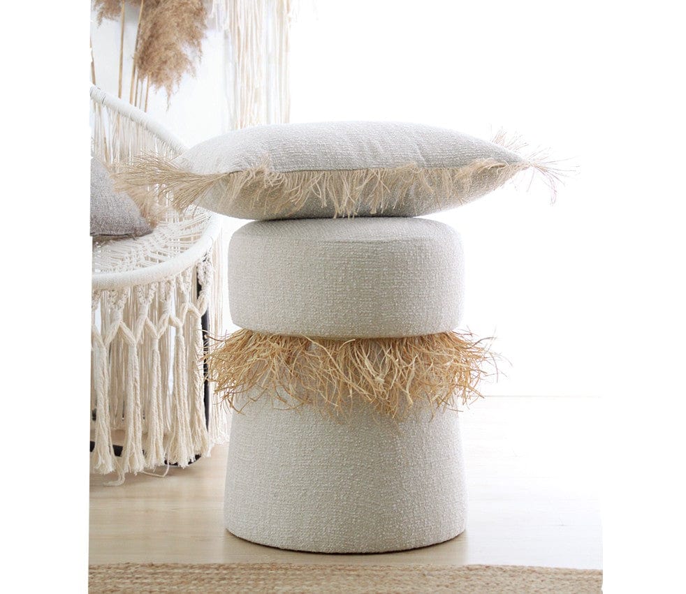 Asir Taburet tapitat cu stofa, Moouv Crem, Ø39xH50 cm