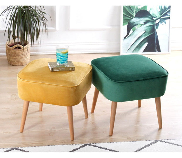 Asir Taburet tapitat cu stofa, Moouv Galben, l45xA45xH43 cm