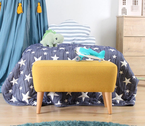 Asir Taburet tapitat cu stofa, Moouv Galben, l61xA32xH33 cm