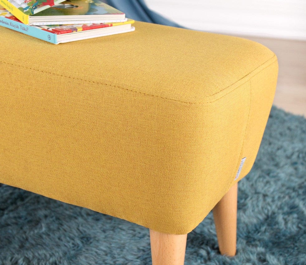 Asir Taburet tapitat cu stofa, Moouv Galben, l61xA32xH33 cm