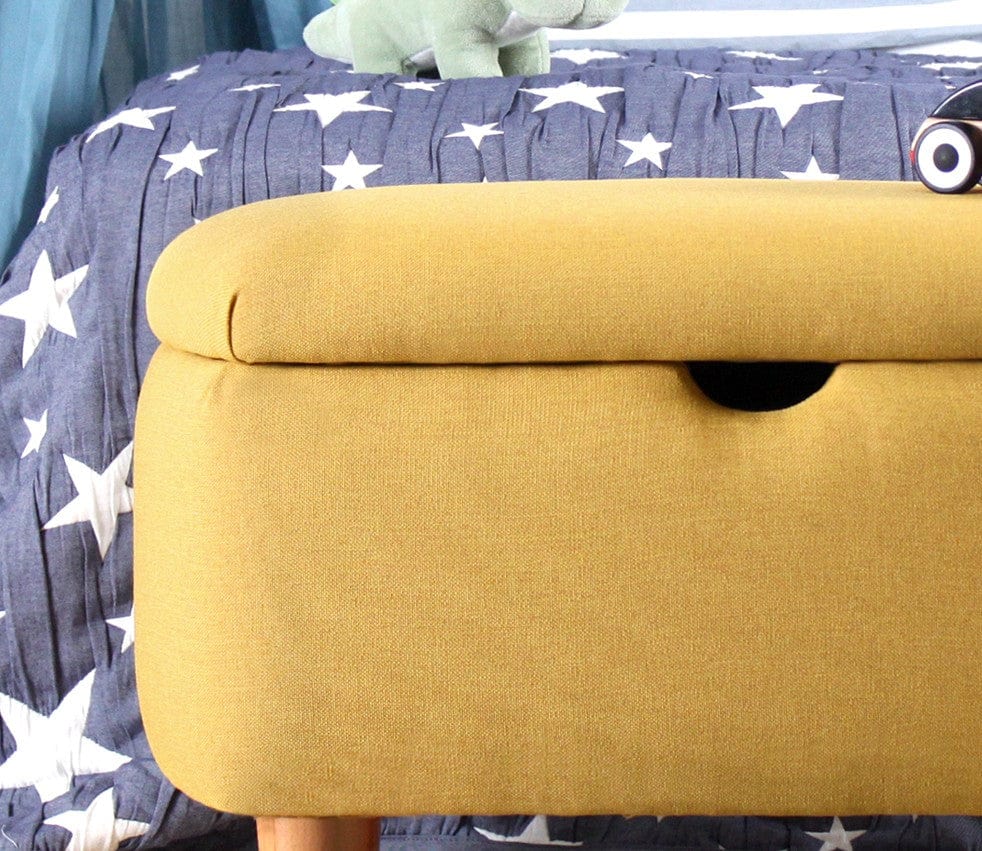 Asir Taburet tapitat cu stofa, Moouv Galben, l61xA37xH40 cm