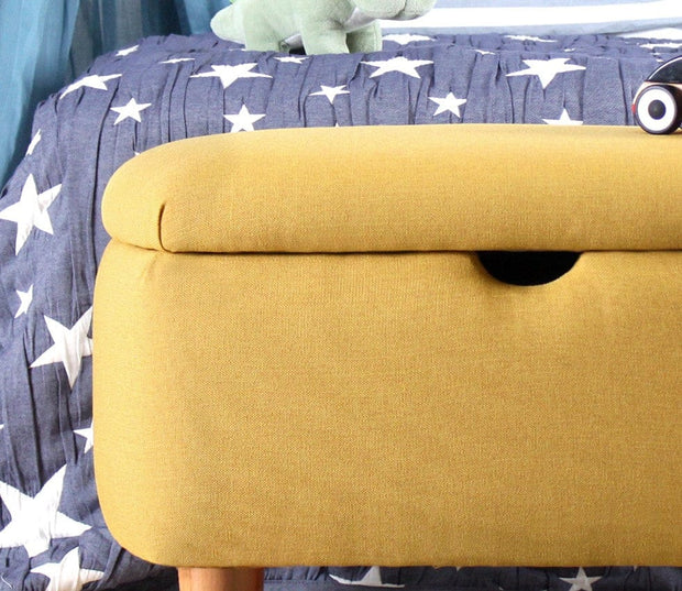 Asir Taburet tapitat cu stofa, Moouv Galben, l61xA37xH40 cm