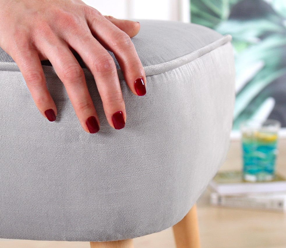 Asir Taburet tapitat cu stofa, Moouv Gri deschis, l45xA45xH43 cm