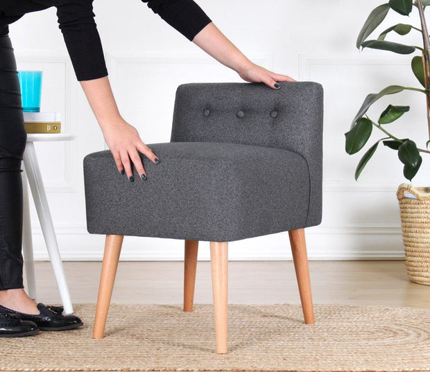 Asir Taburet tapitat cu stofa, Moouv Gri, l43xA43xH45 cm