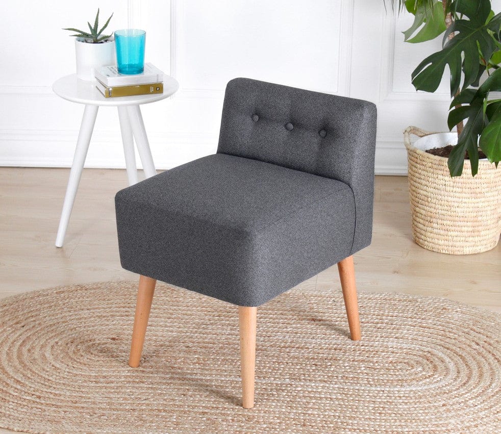 Asir Taburet tapitat cu stofa, Moouv Gri, l43xA43xH45 cm