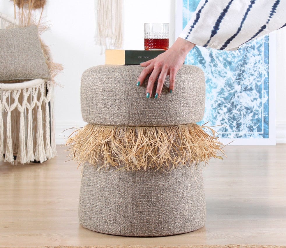 Asir Taburet tapitat cu stofa, Moouv Maro, Ø39xH50 cm