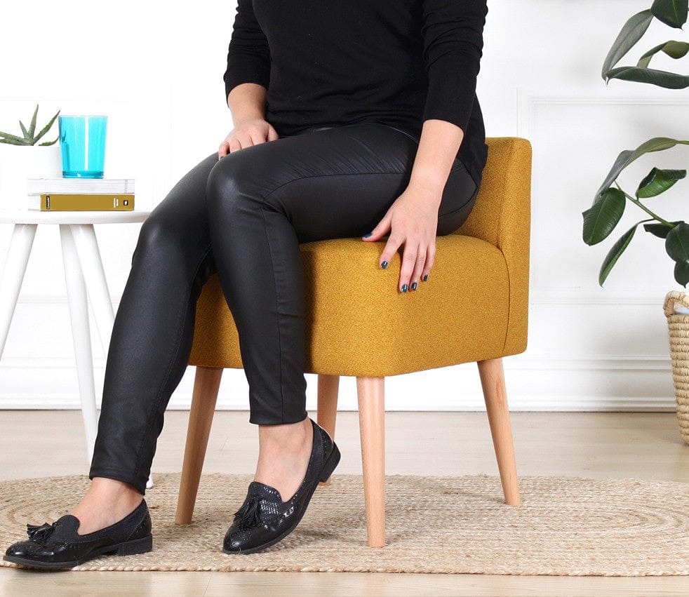 Asir Taburet tapitat cu stofa, Moouv Mustariu, l43xA43xH45 cm