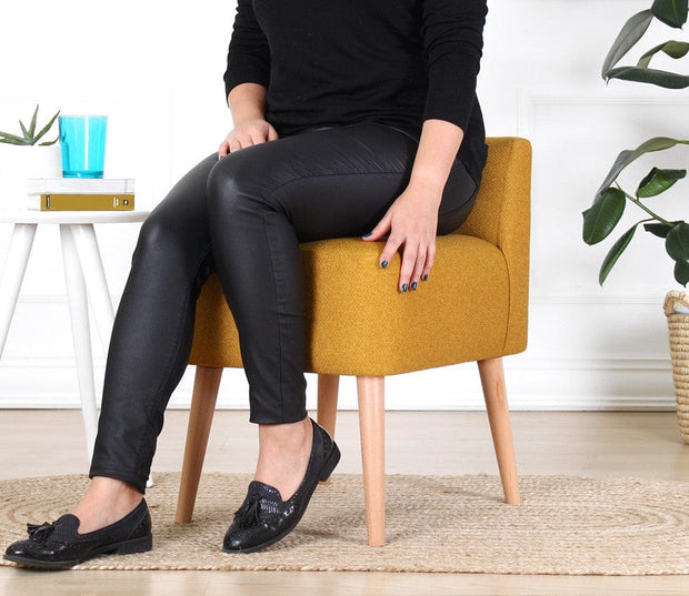 Asir Taburet tapitat cu stofa, Moouv Mustariu, l43xA43xH45 cm